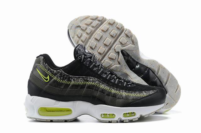 Nike Air Max 95 Recycled Felt Men's Shoes Black Grey Green-105 - Click Image to Close